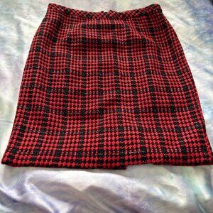 Coldwater Creek Red/Black Plaid Skirt